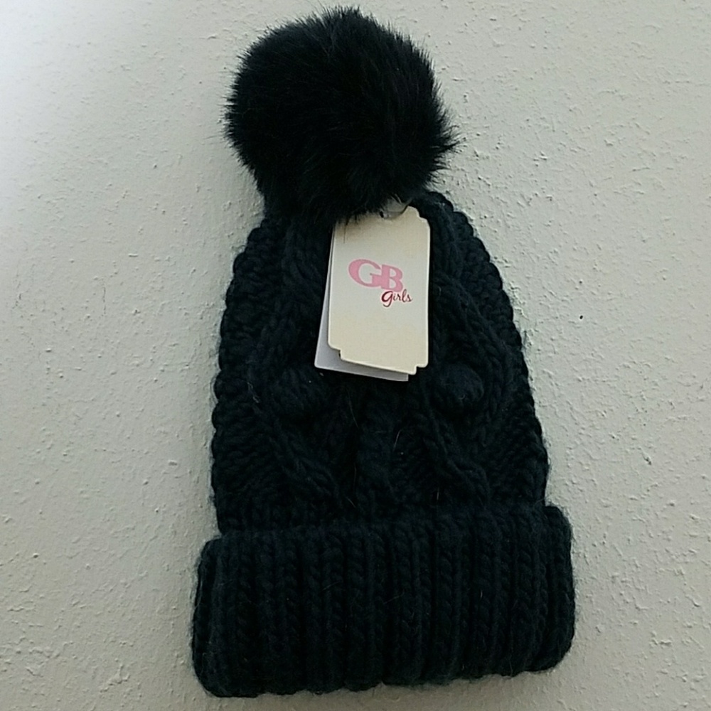 Copper Key Faux-Fur Pom Beanie Hat